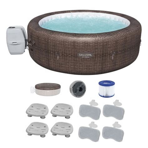Bestway SaluSpa St Moritz Hot Tub W Set Of 4 Spa Seat 4 Padded Pillows Brown 7 Piece Smith