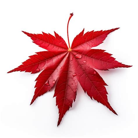 Premium Photo Isolated Of A Bright Red Japanese Maple Leaf On Whi