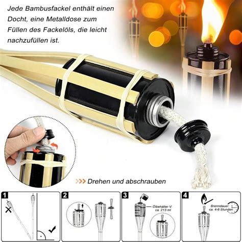 Yuenfong Antorchas De Bamb Para Jard N Juego De Antorchas De Bamb