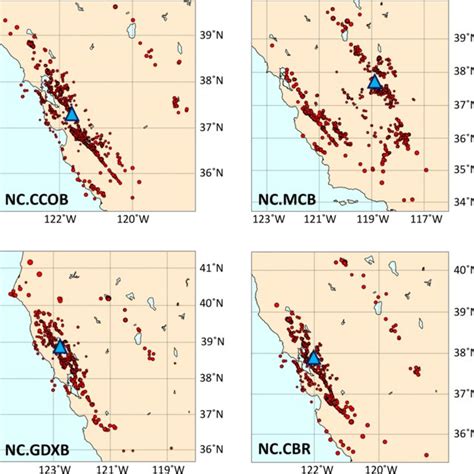 Map plots show the epicenter locations for the events in the earthquake... | Download Scientific ...