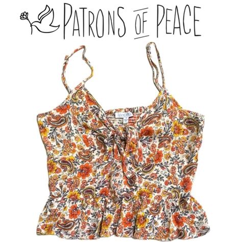 Patrons Of Peace Tops Patrons Of Peace Smocked Crop Top Poshmark