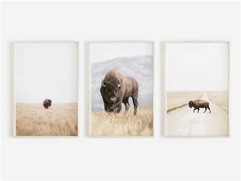 Buffalo Wall Art Bison Print Bison Wall Art Americana - Etsy