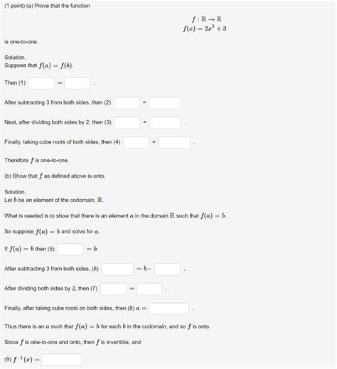 Solved 1 Point A Prove That The Function F R→rf X 2x3 3