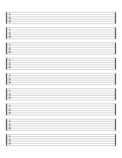 Printable Blank Guitar Tab