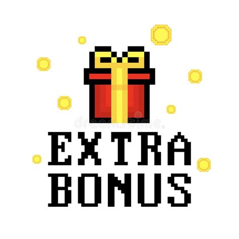 Extra Bonus Or Gifts Box Falling Confetti Gaming Pixel Design