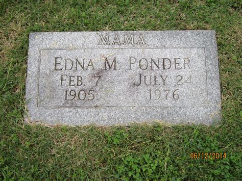 Edna Marie Smith Ponder Find A Grave Memorial