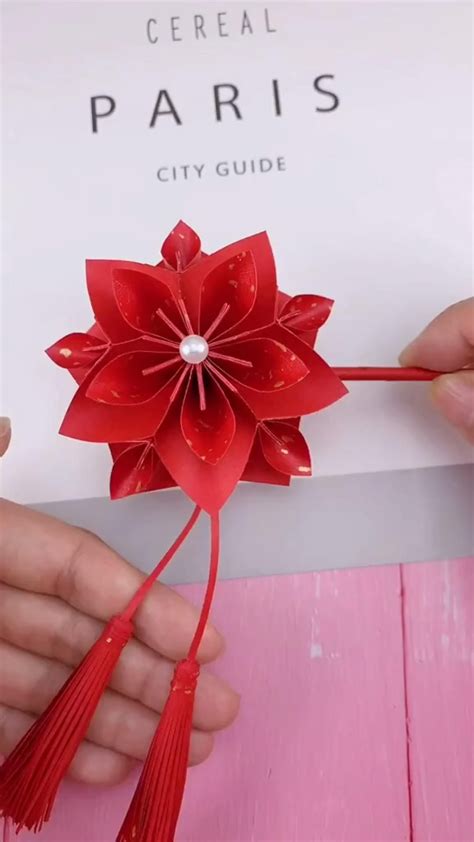 Handmade Red Hairpin Origami Paper Craft For Kids Artofit