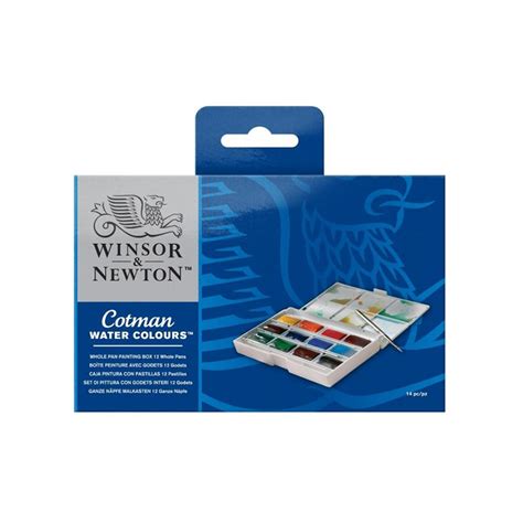 Winsor Newton Cotman Water Colour Painting Box 12 Whole Pan