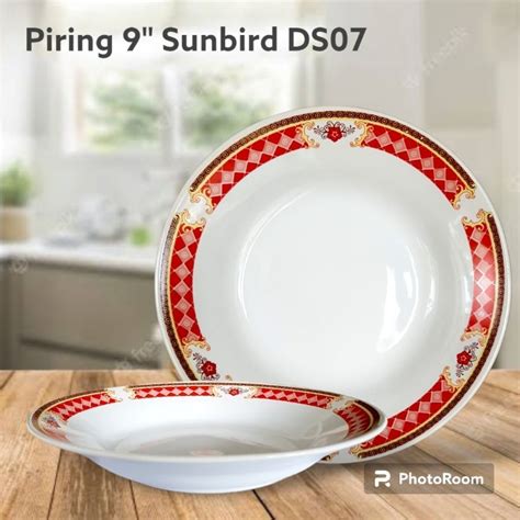 Jual Piring Makan Keramik Putih Inch Listmas Kembang Sunbird