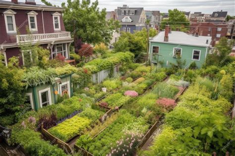 Premium Photo Green Rooftop Garden Filled With Plants And Blooms