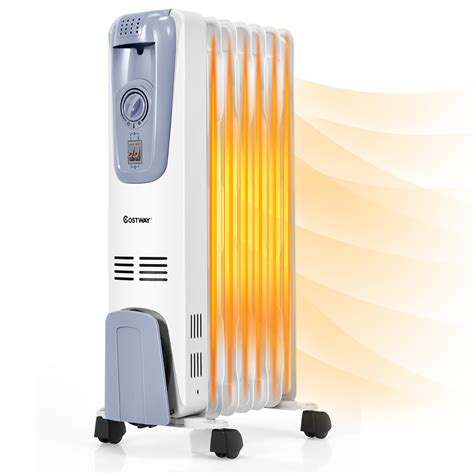 Costway 1500w Electric Oil Filled Radiator Space Heater 7 Fin