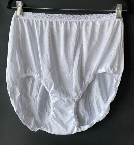 Hanes High Waist Gusset Nylon Bikini Pantie Brief Underwear White Sissy Shiny EBay