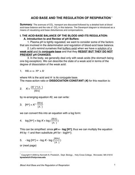 PDF ACID BASE AND THE REGULATION OF RESPIRATIONfaculty Bennington Edu