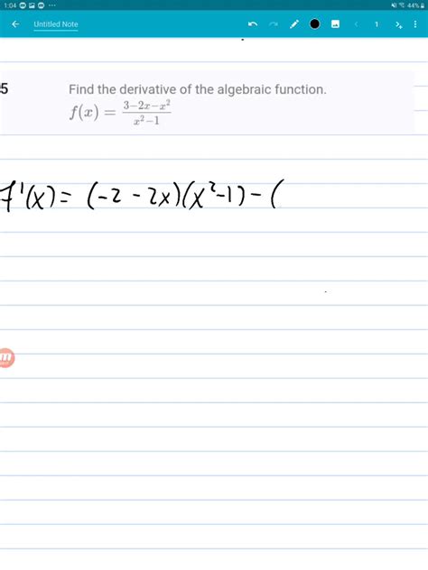 Solved Find The Derivative Of The Algebraic Function F X 3 2 X X 2