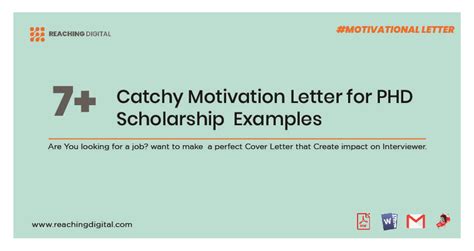 Motivation Letter For Scholarship 9 Samples Reaching Digital