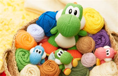 Nintendo of America - Here we find a Yarn Yoshi amiibo family in their...