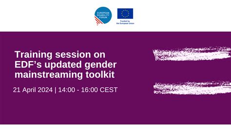 Training Session On Edfs Updated Gender Mainstreaming Toolkit 21st May 2024 European