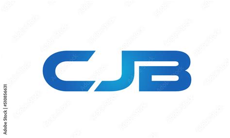 Connected CJB Letters Logo Design Linked Chain Logo Concept Stock