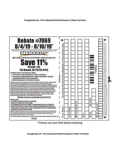 Menards Rebate Form Mailing Address - MenardsRebateForms.com