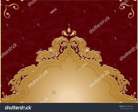 Vector Illustration Gold Lace Pattern Baroque Stock Vector Royalty