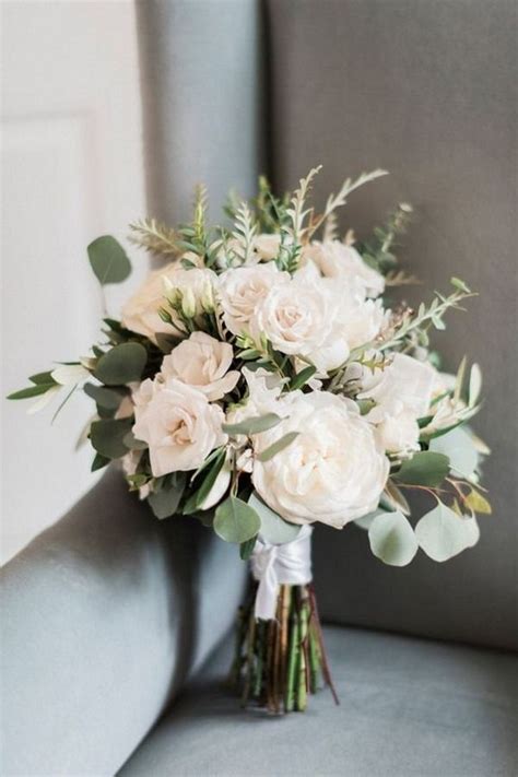 20 Elegant White And Greenery Wedding Bouquets Wedding Bouquets