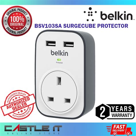 Belkin Bsv103sa Extension Socket Surge Protector Cube 1 Outlet Surge