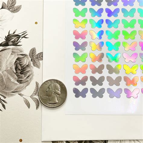 Holographic Butterfly Stickers 13mm Butterfly Stickers - Etsy