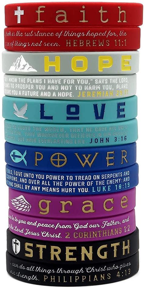 Inkstone Christian Inspirational Bible Bracelets Faith Hope Love Power