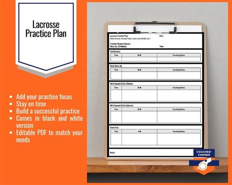 Lacrosse Practice Plan Template - Etsy