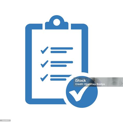 Tasks Check Checklist Blue Icon Stock Illustration Download Image Now