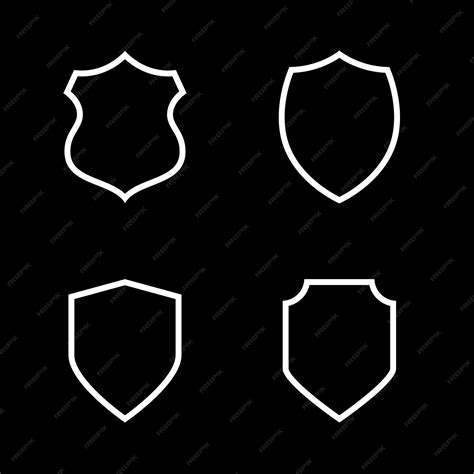 Premium Vector A Set Of Shield And Shield Shield On A Black Background