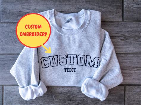 Custom Embroidered Varsity Crewneck | Embroidery Crewneck | Custom Embroidery Personalized
