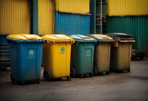 Premium Photo Garbage Containers In Different Colors