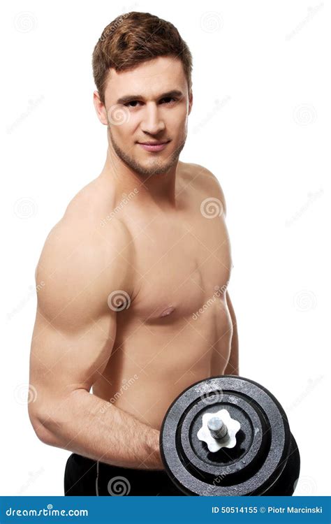 Halterofilismo Muscular Do Homem Dos Esportes Imagem De Stock Imagem