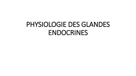 Solution Cours Physiologie Endocrinienne Studypool