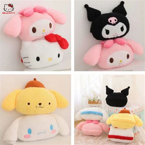 Kawaii Cinnamoroll Sanrio Plush My Melody Plushie Kt Cat Kuromi Pillow