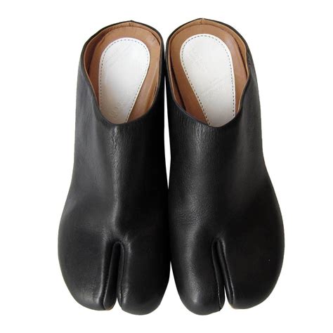 Martin Margiela Tabi Black Mule Wedge Split Toe Shoes at 1stdibs