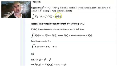 Fundamental Theorem Of Line Integrals Youtube