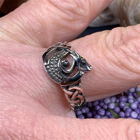 Celtic Dragon Ring Celtic Crystal Design Jewelry