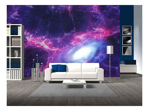 Wall Space Background With Nebula And Galaxy Removable Wall Mural