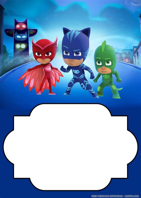 Free Printable Pj Masks Birthday Invitation Templates Free