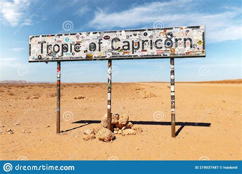 Tropic Of Capricorn Landmark Sign Monument Marks The Circle Of Latitude ...