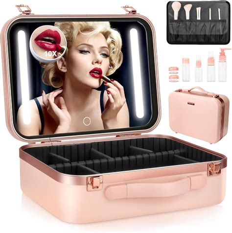 Amazon Travel Makeup Case With Light Up Mirror Large Capacity