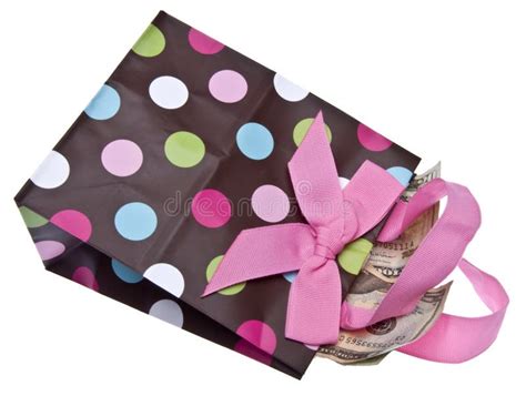 Colorful T Or Shopping Bag Full Of Cash Stock Photo Image Of Green