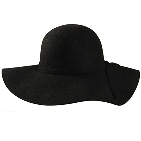 Fashion Vintage Black Lady Wide Brim Wool Felt Bowler Fedora Hat Floppy Cloche Top Fashion Web