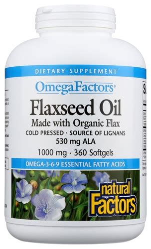 Natural Factors Omegafactors Flaxseed Oil 1000 Mg 360 Softgels Vitacost