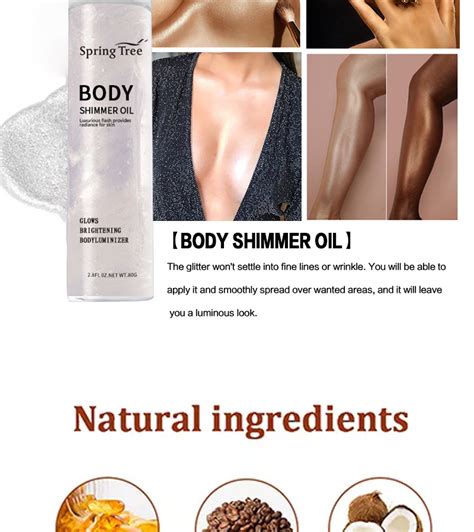 Oem Odm Private Label Vegan Tanning Oil Glow Liquid Illuminator Makeup Shimmer Body Oil Organic