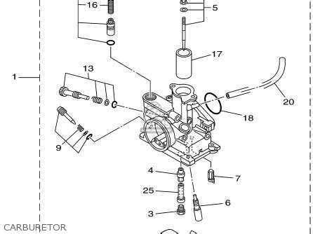 A Detailed Diagram Of The Carburetor For Yamaha Ttr