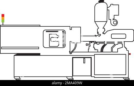 Electric Or Hydraulic Injection Molding Machine Icon Vector