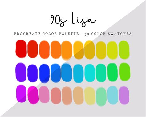 S Lisa Procreate Color Palette Color Swatches Ipad Lettering